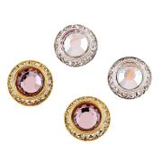 Round Crystal Button Earrings